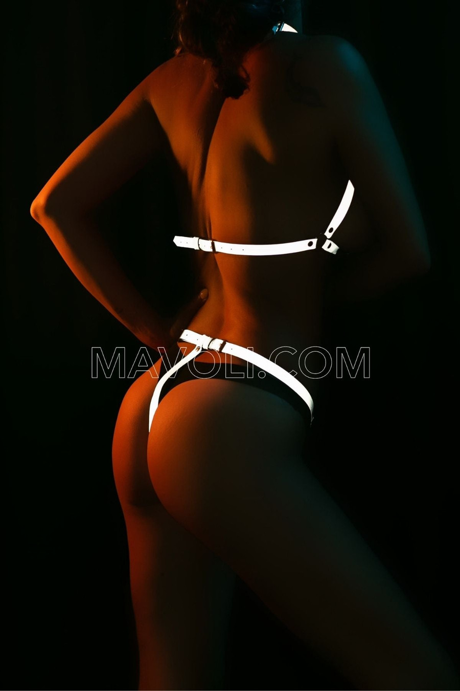 Reflective Bra Set Harness - Shiny Luxury Night Club Wear -  Lingerie -  Kit - Collared Bralette String