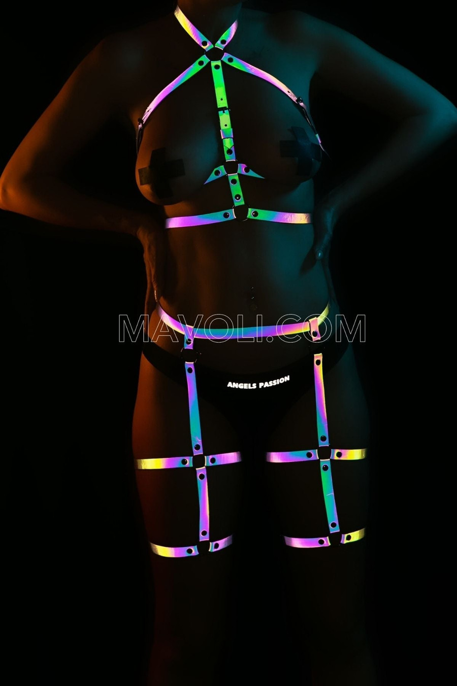 Special Product Reflective Leg Accessory and Bustier for Street Dance - Sexy Club Wear - Reflector Harness