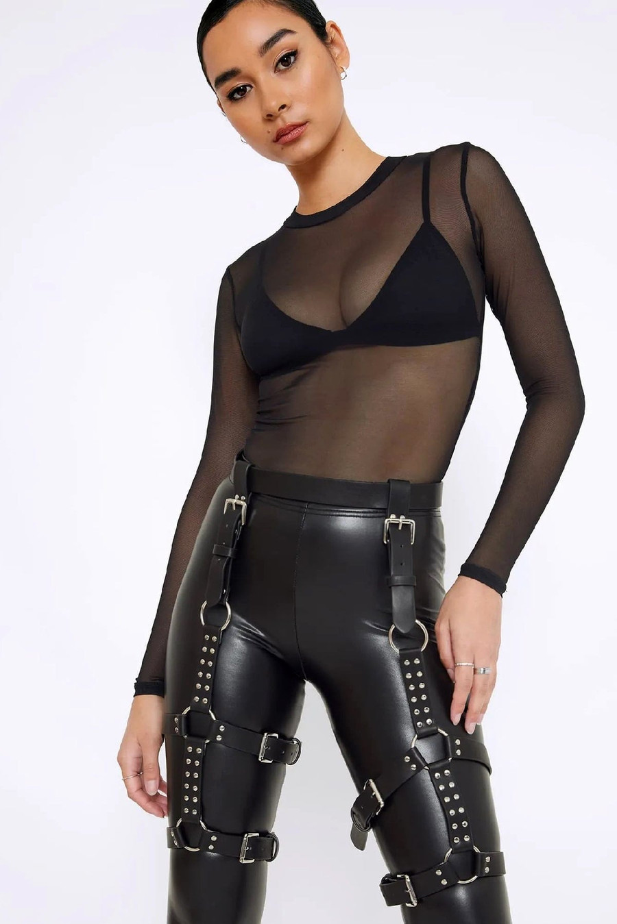 Leather  Harness Sexy Accessories for Women Leg Garter Belt Leather Strap Mature Plus Size Lingerie