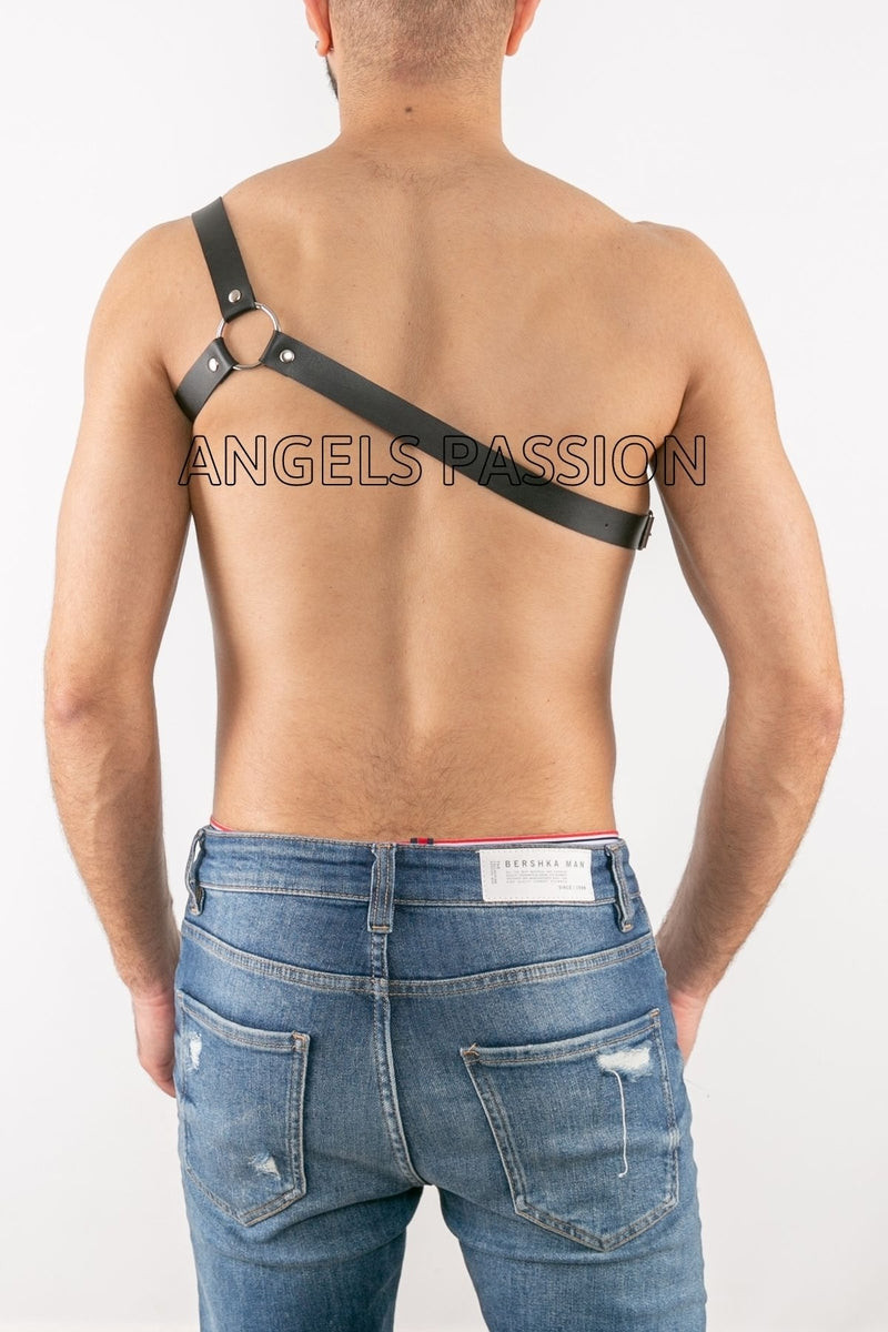 One Shoulder Men's Leather Harness Dancer Leather Clothing Men's Dancer Products