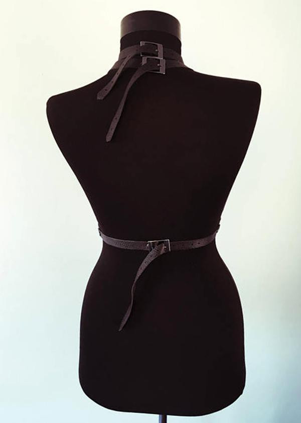 Leather Garter Harness for Submissive Bondage