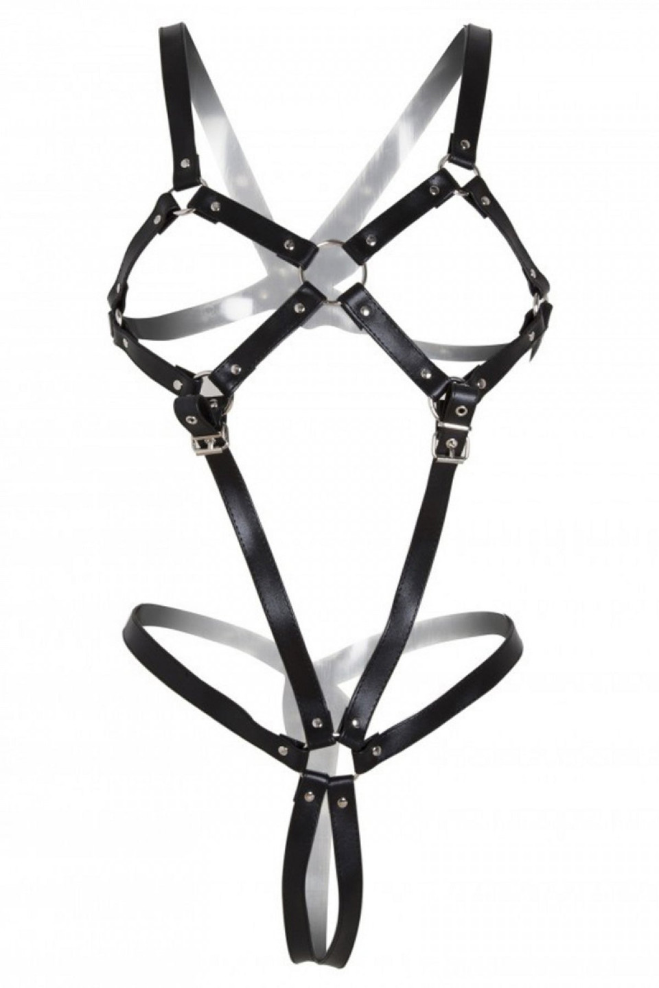 Stylish Women's Full Body Black Leather Harness