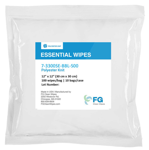 7-3300SE-BBL-S00 pack of Polyester Knit 12" x 12" wipes