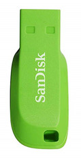 USB DISK SANDISK 16GB CRUZER BLADE ZELENA, 2.0, zelen, brez pokrovčka