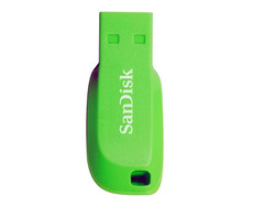 USB DISK SANDISK 32GB CRUZER BLADE ZELENA, 2.0, zelen, brez pokrovčka