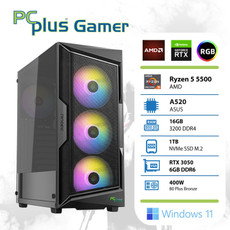 PCPLUS Gamer Ryzen 5 5500 16GB 1TB SSD RTX 3050 6GB Windows 11 gaming namizni računalnik