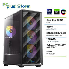 PCPLUS Storm Core Ultra 5 225F 32GB 1TB SSD RTX 5060Ti 8GB gaming namizni računalnik