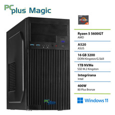 PCPLUS Magic Ryzen 5 5600GT 16GB 1TB SSD Windows 11 Home namizni računalnik