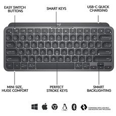 Logitech tipkovnica MX Keys Mini, grafitna barva, SLO g. 