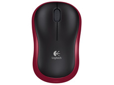 LOGITECH M185 brezžična optična rdeča miška