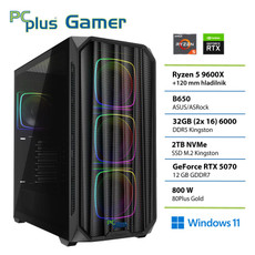 PCPLUS Gamer Ryzen 5 9600X 32GB 2TB SSD RTX 5070 12GB Windows 11 Home gaming namizni računalnik