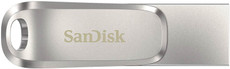 USB C & USB DISK SanDisk 128GB Ultra Dual LUXE, 3.1, srebrn, kovinski, branje do 150MB/s