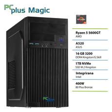 PCPLUS Magic Ryzen 5 5600GT 16GB 1TB SSD namizni računalnik