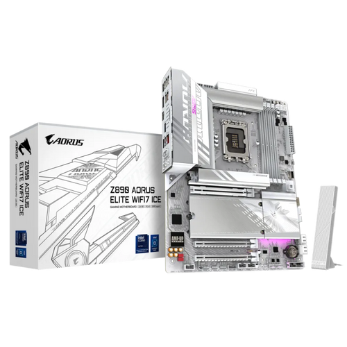 GIGABYTE Z890 AORUS ELITE WIFI7 ICE, DDR5, SATA3, USB4, DP, 2.5GbE, WIFI 7, LGA1851 ATX