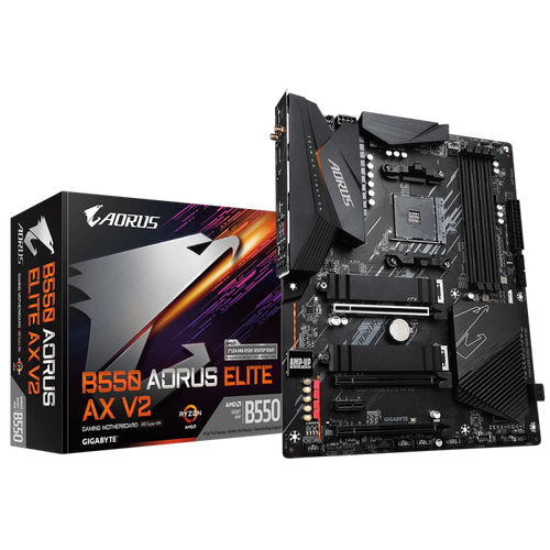 GIGABYTE B550 AORUS ELITE AX V2, DDR4, SATA3, USB3.2Gen2, DP, 2.5GbE, WIFI, AM4 ATX