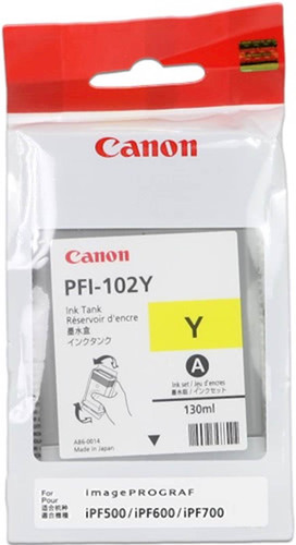 ČRNILO CANON PFI-102 RUMENO ZA IPF500/600/700 130ml