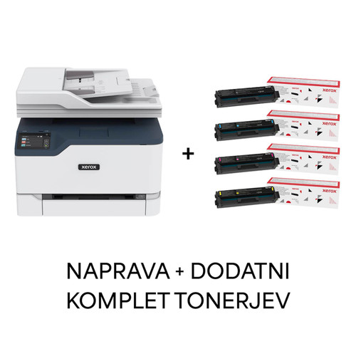 Večfunkcijska barvna laserska naprava XEROX C235DNI + komplet tonerjev