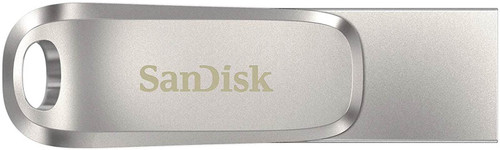 USB C & USB DISK SanDisk 256GB Ultra Dual LUXE, 3.1, srebrn, kovinski, branje do 150MB/s