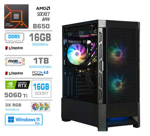 Računalnik PCX Exton R7 9700X/16GB/1TB/RTX5060Ti/W11P