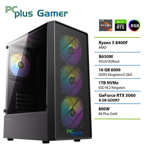 PCPLUS Gamer Ryzen 5 8400F 16GB 1TB RTX 5060 8GB gaming namizni računalnik