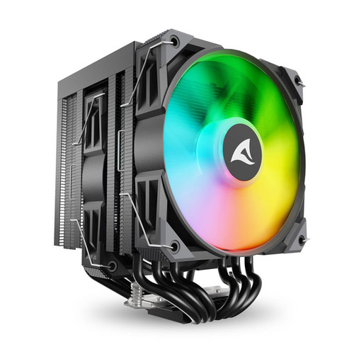 SHARKOON CPU A60 RGB BLACK AIR COOLER 2x120mm PWM 260W procesorski hladilnik