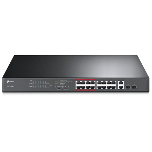 TP-LINK TL-SL1218MP 18-port 16x 10/100Mbps PoE+ RJ45 2x Gigabit SFP/RJ45 combo mrežno stikalo switch