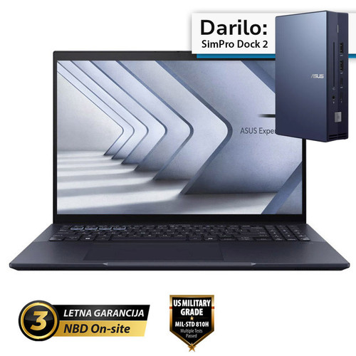 ASUS ExpertBook B5 16" (40,64cm) WQXGA Intel Core 7 150U 32GB 1TB Windows 11 Pro prenosni računalnik