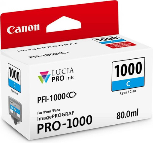 ČRNILO CANON PFI-1000 CYAN ZA IMAGEPROGRAF PRO-1000, 80 ml