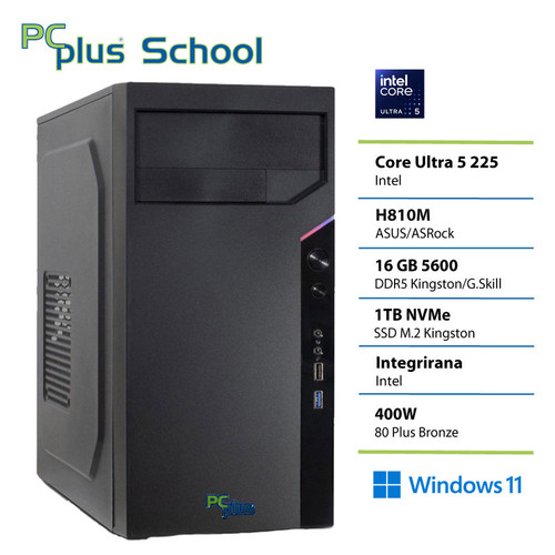 PCPLUS School Ultra 5 225 16GB 1TB Windows 11 PRO EDU (samo za izobraževalne ustanove) namizni računalnik