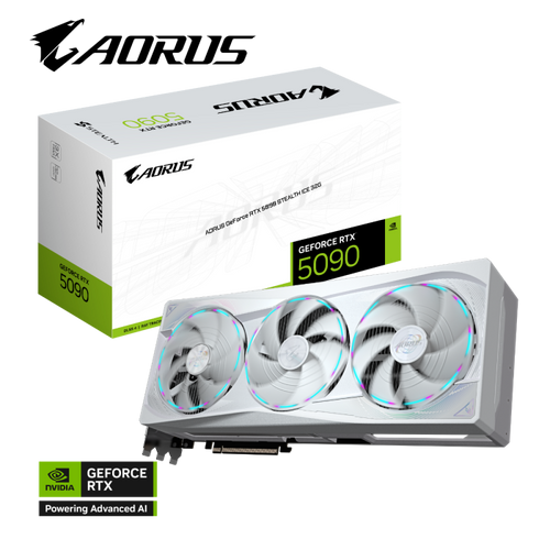 Grafična kartica GIGABYTE AORUS GeForce RTX 5090 STEALTH ICE 32G, 32GB GDDR7, PCI-E 5.0