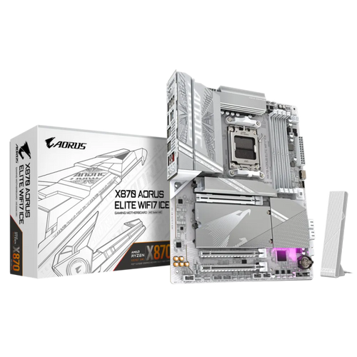 GIGABYTE X870 AORUS ELITE WIFI7 ICE, DDR5, SATA3, USB4, DP, 2.5GbE, WiFi 7, AM5 ATX