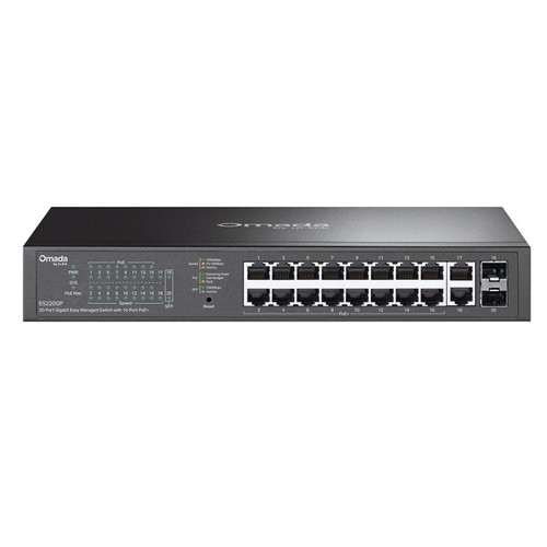 TP-LINK Omada ES220GP 20-port 16x Gigabit PoE+ RJ45 2x Gigabit RJ45 2x Gigabit SFP managed mrežno stikalo switch