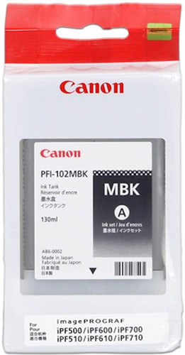 ČRNILO CANON PFI-102 MAT ČRNO ZA IPF500/600/700 130ml