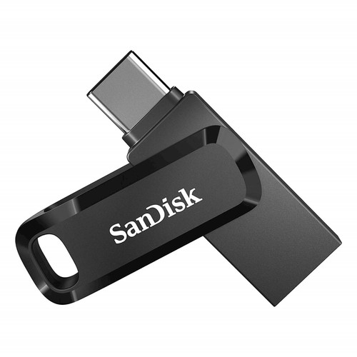 USB C & USB disk SanDisk 64GB Ultra Dual GO, 3.2, 150 MB/s, črn