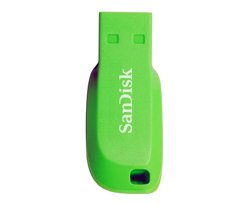 USB DISK SANDISK 32GB CRUZER BLADE ZELENA, 2.0, zelen, brez pokrovčka