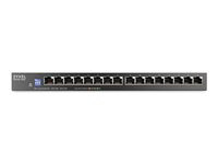 ZYXEL GS1100-16ES Slimline 16 port Gigabit - DIP selector Unmanaged Switch
