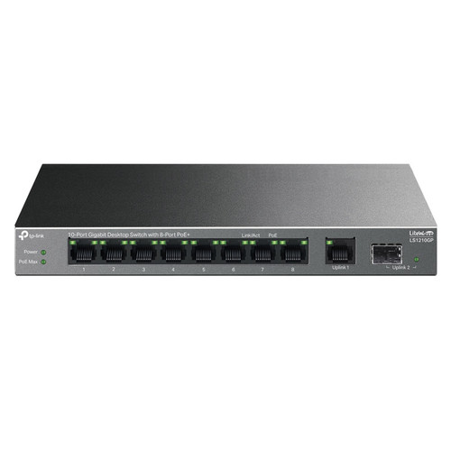 TP-LINK LS1210GP 10-port 9x Gigabit PoE+ RJ45 1xGigabit SFP Unmanaged mrežno stikalo switch