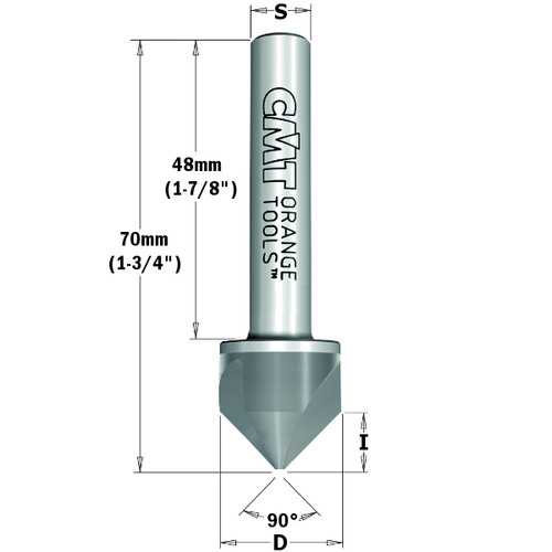 Solid Carbide Countersink - 90 degree x 10mm shank x RH rotation