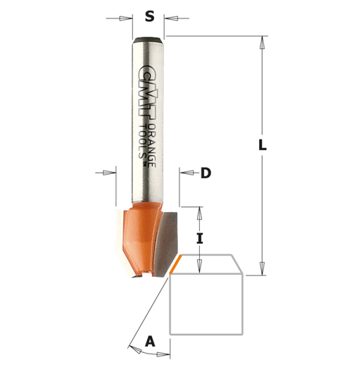 Combination Trimmer Bit 15/32" x 1/2" 22°