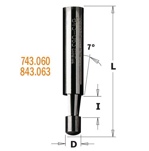 Combination Trimmer Bit 1/4" x 3/8" 7°