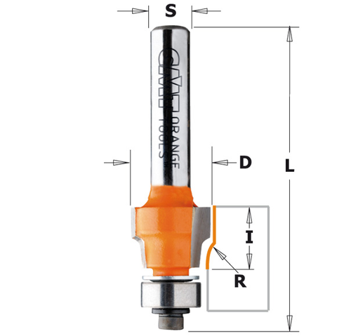 File Free Flush Trim Bit 1/2" x 3/8" x R-1/16"