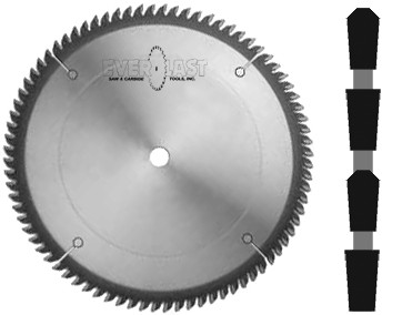 12" diameter x 1" bore x .135" kerf x 100 tooth x Triple chip grind