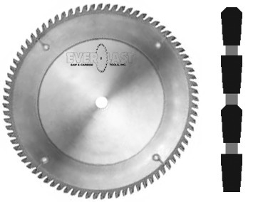 12" diameter x 1" bore x .092" kerf x 80 tooth x Triple chip grind