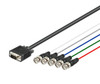 2M VGA HD15 M TO 5 X BNC M Cable