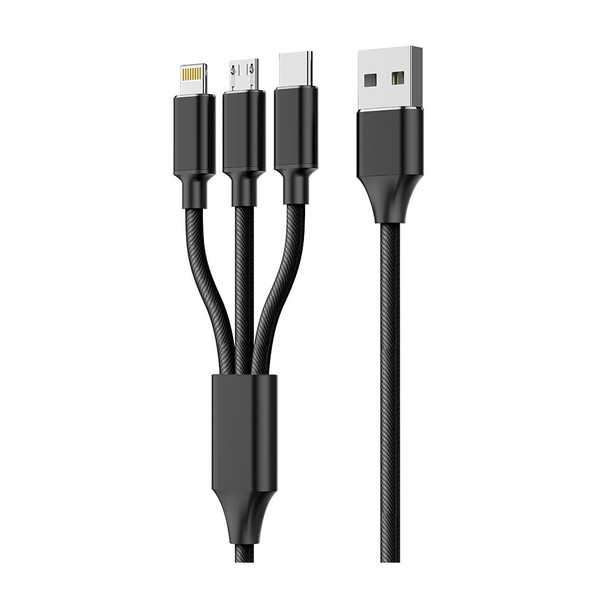 1M USB 3-in-1 Charging Cable with braid