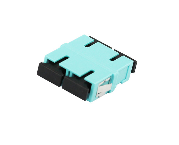SC-SC OM4/OM3 Adaptor in Aqua, without Flange