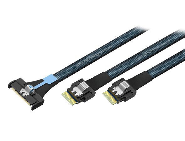 Câble SAS Slim SFF-8654 8X Vers SFF-8654 8X - 0,75 M - 48 Gbit/s - Pour Connexion Interne Disques SAS - 2