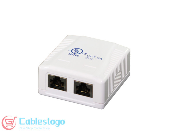 Shielded CAT6A Dual Port Surface Box