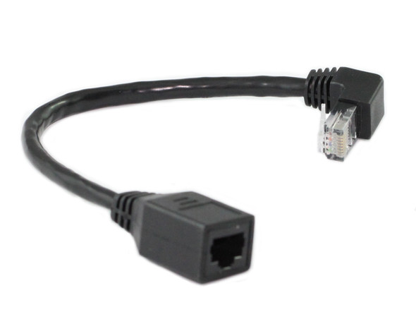 15CM Down Angle CAT6 UTP Extension Dongle in Black