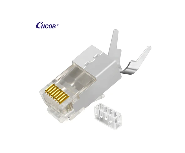 CAT6A/CAT7 8P8C Fully Shielded Connector for 22-23 AWG Solid Core Cables ( 2 Piece ) for Cable with OD 7.2mm to 8.2mm - 10 Pack